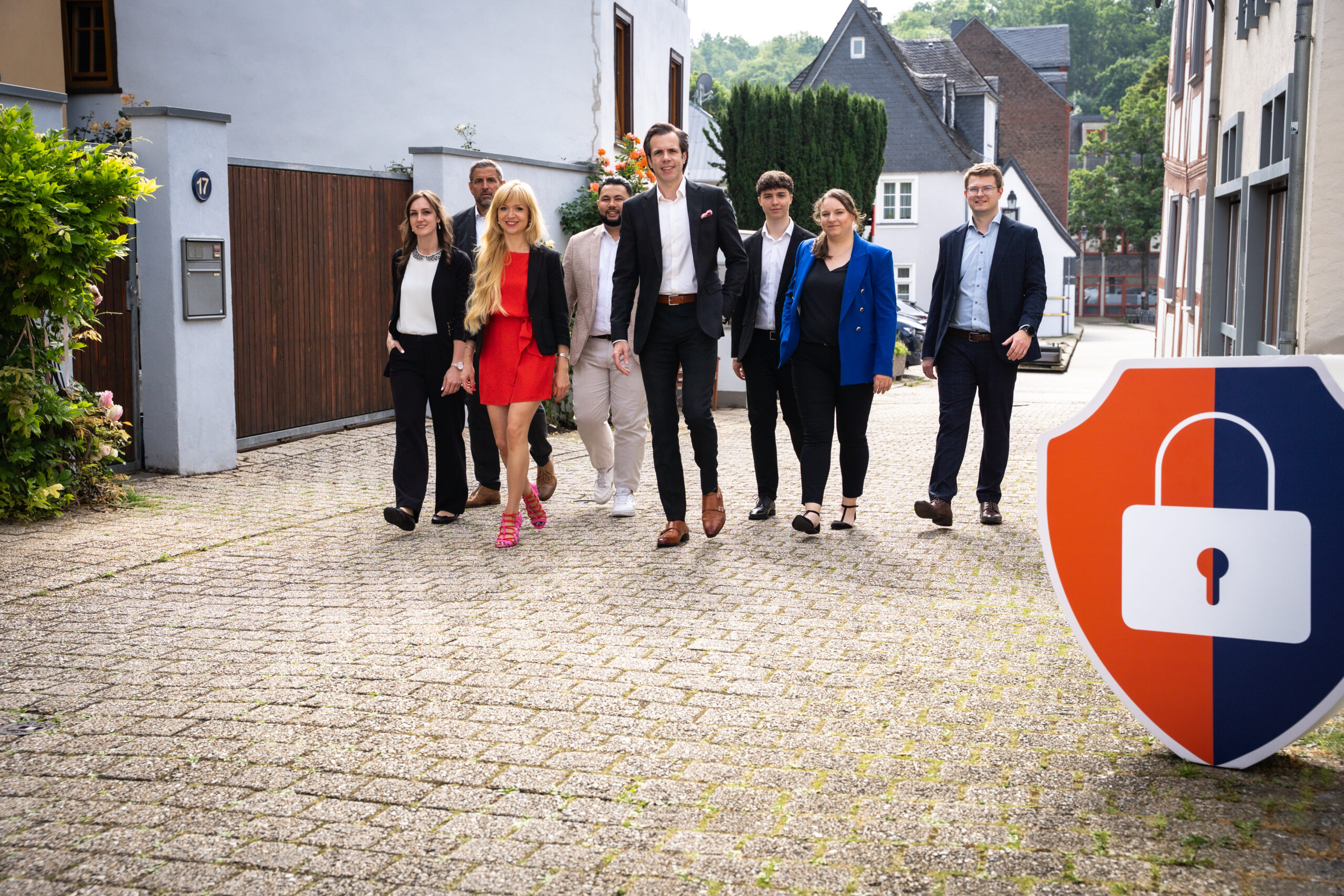 Team-Bild laufend durch die Altstadt (Limburg an der Lahn)